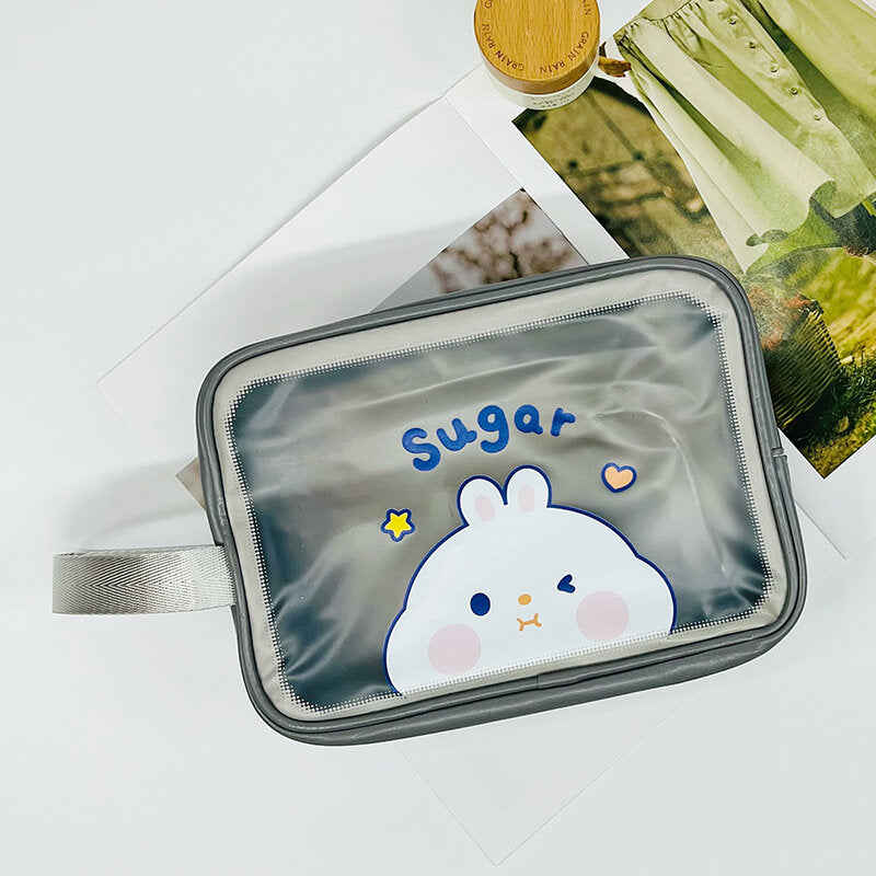 Borsa da toilette media orizzontale / Borsa per il trucco smerigliata della serie Sweet family