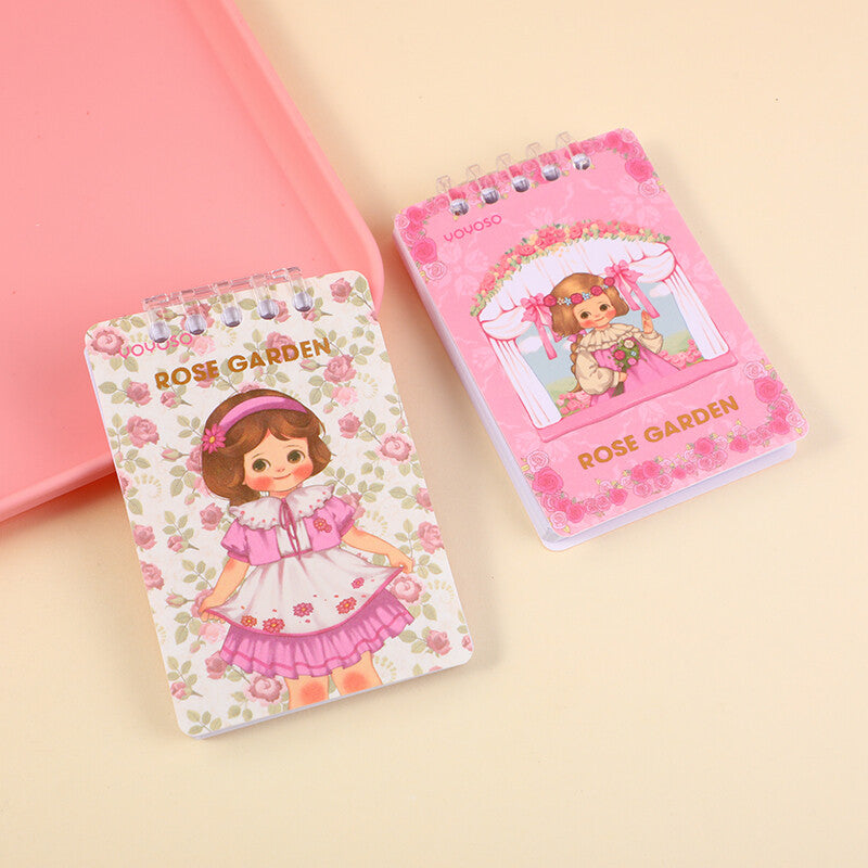 Quaderno a spirale mini a fogli mobili in PP Egg Roll Sister Rose Manor - pagine interne con riga orizzontale