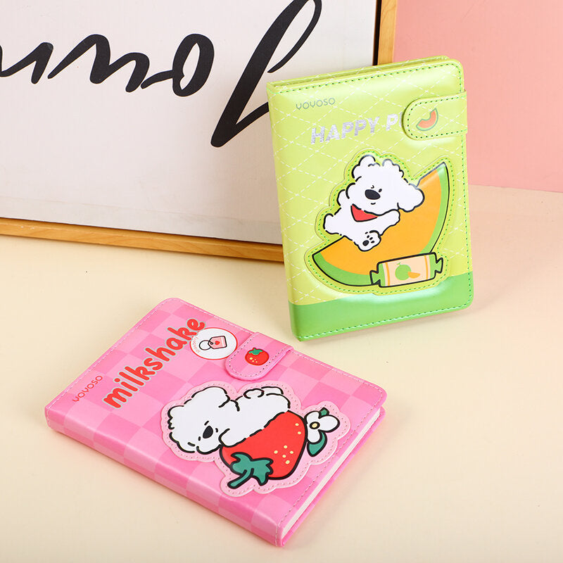 Quaderno con fibbia magnetica 3D a forma di cane papi colorato e fruttato A5-pagine interne colorate