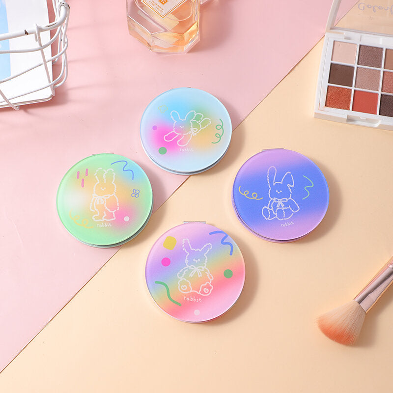 Grande specchio rotondo gradiente moda coniglio divertente