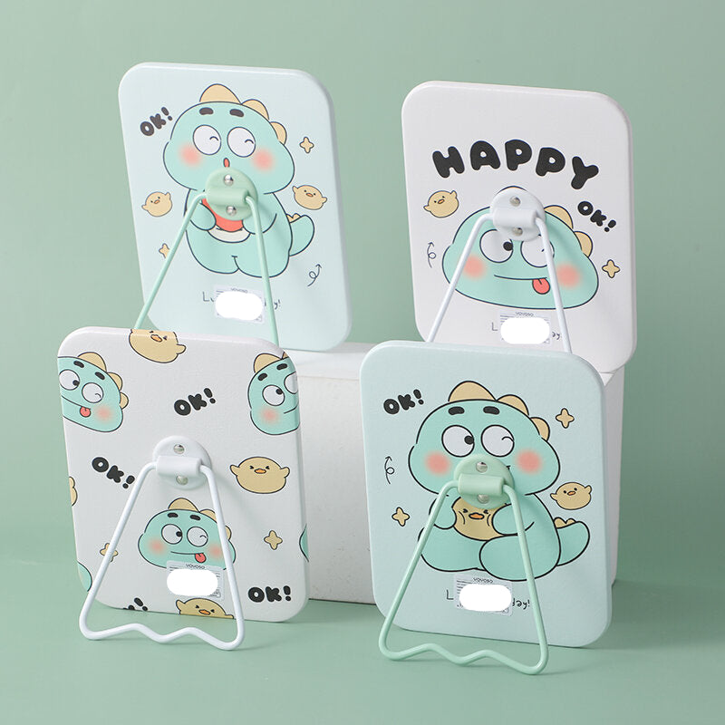 Happy cute dinosaur series-specchio da tavolo quadrato con supporto-1Pz