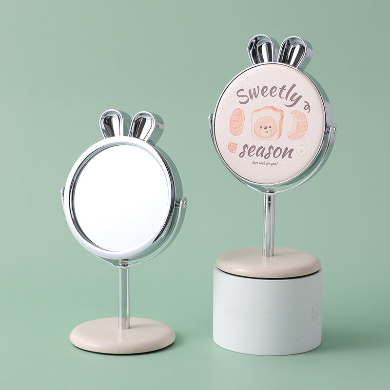 Specchio da tavolo piccolo della serie Bread bear - testa di coniglio-1Pz