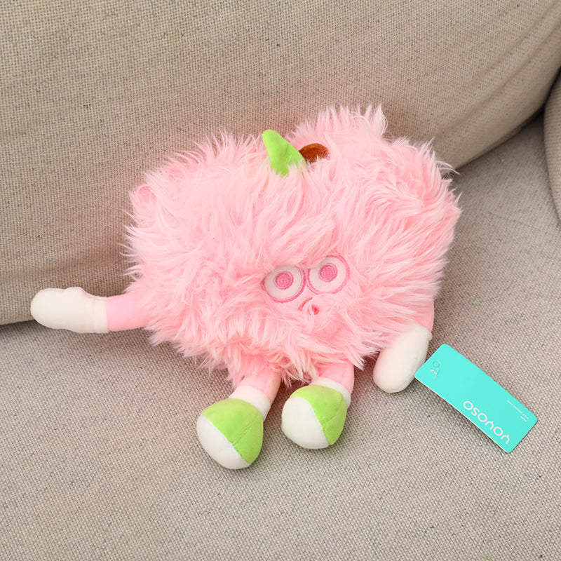 Bambola di peluche alla frutta rosa di buona fortuna-25 cm