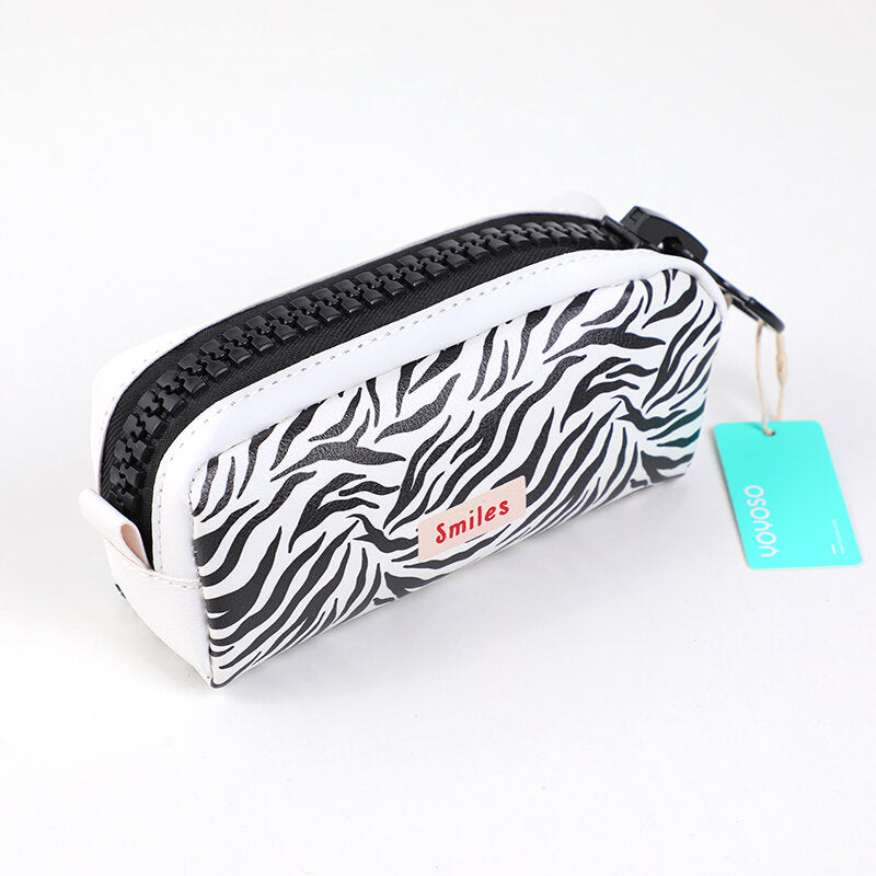 Borsa portamatite extra-large con cerniera della serie Zebra-stripe– 1 pezzo