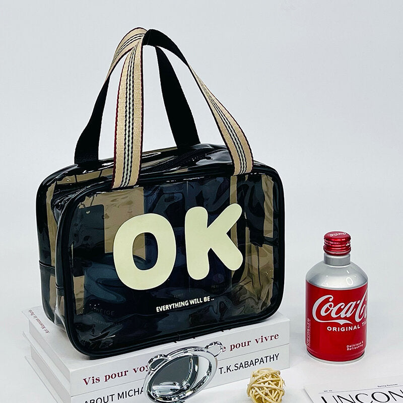 Borsa cosmetica portatile rettangolare trasparente (OK )-piccola
