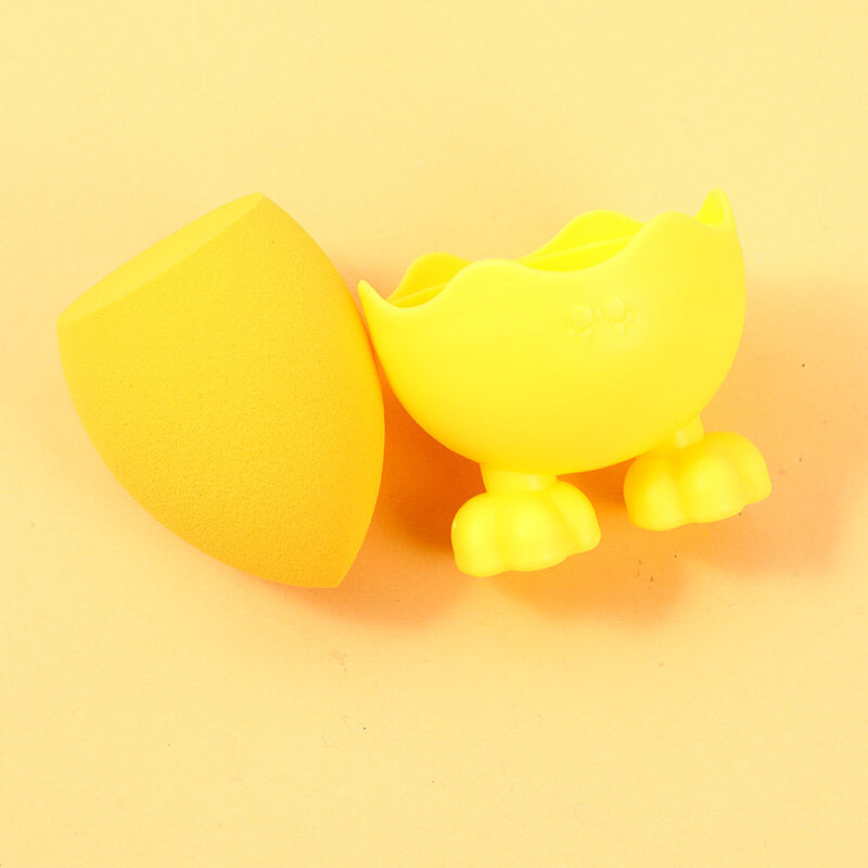 SPUGNA Carino e divertente il piumino da cipria di animali domestici, giallo