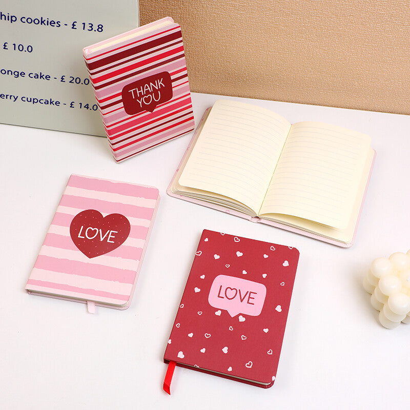 San Valentino - Elegante copertina rigida A6 - Pagina interna con riga orizzontale 96 pezzi