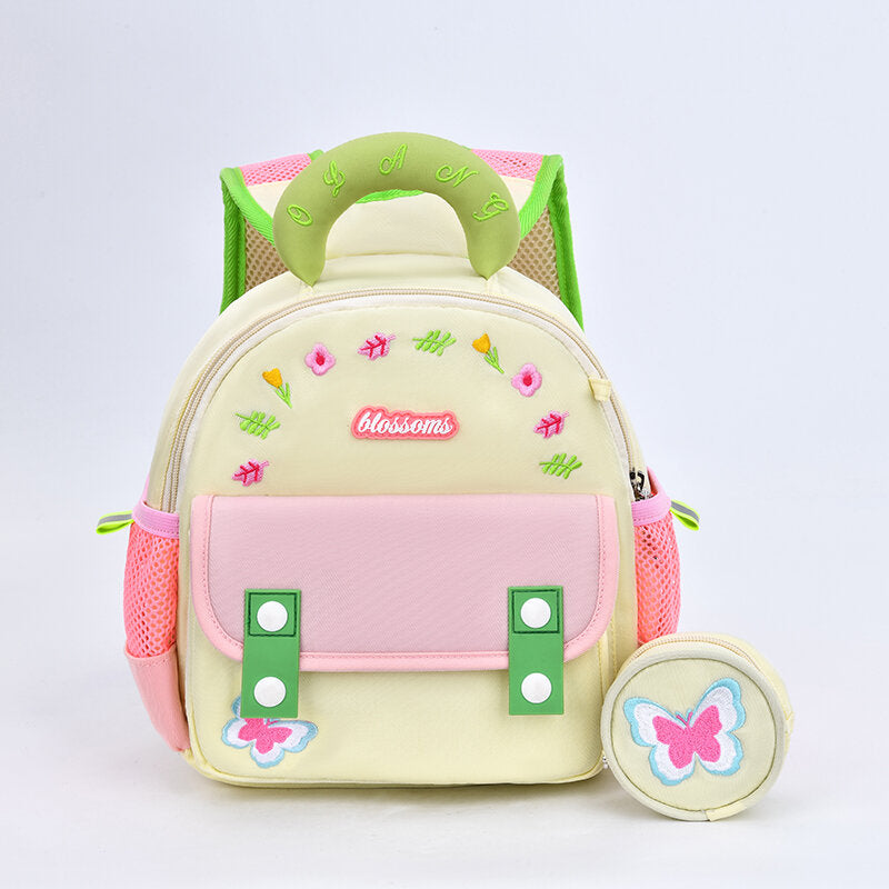 Zaino per bambini a forma di foglia di loto con fibbia rotonda - rosa