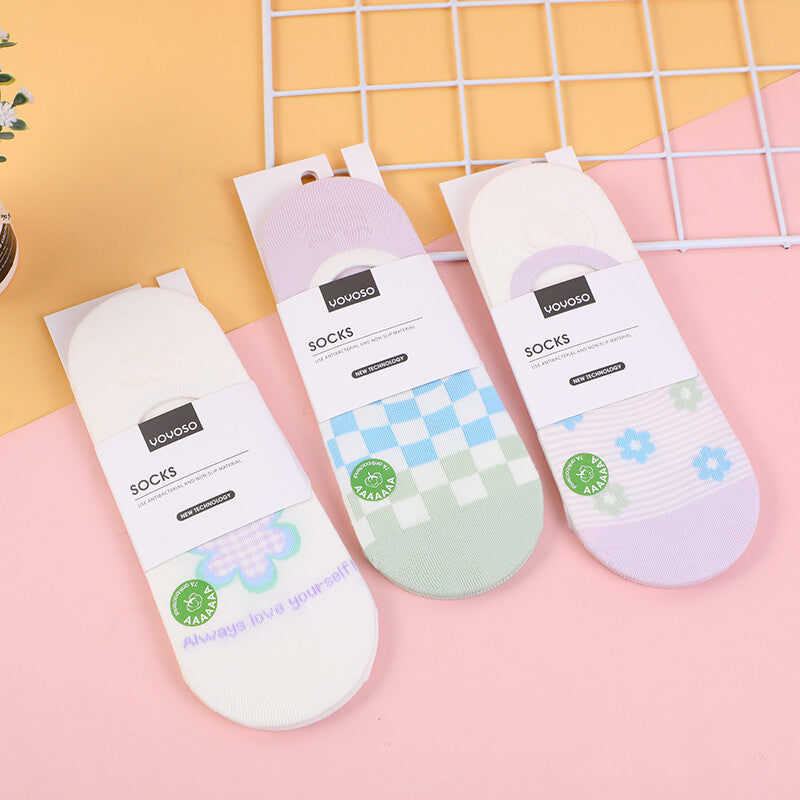 Calzini invisibili alla moda stile combinato da donna A01-due paia