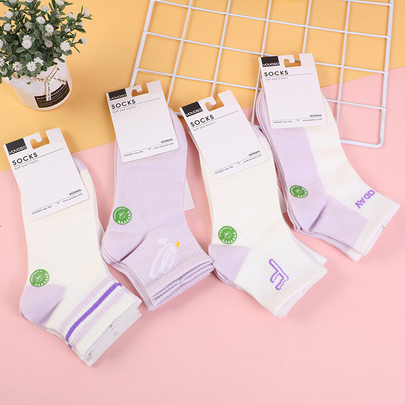 Calzini casual viola da donna a metà polpaccio - due paia