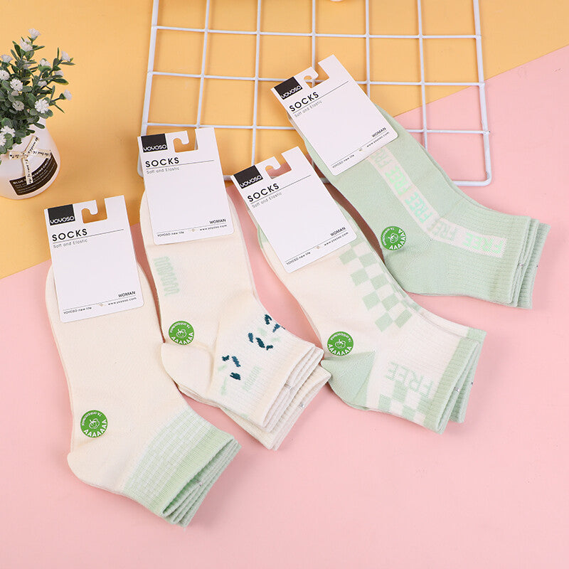 Calzini casual verdi da donna a metà polpaccio - due paia