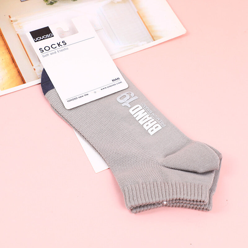 Calzini da uomo con giunture alla moda e stampati, modello basso