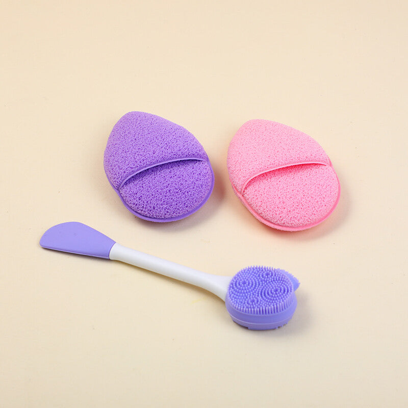 Set di bellezza con pennello multifunzionale e piumino per cipria