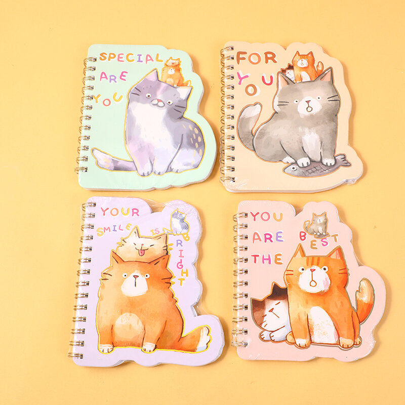 Taccuino a spirale con stile diario di un gattino carino A6-pagine interne a righe orizzontali