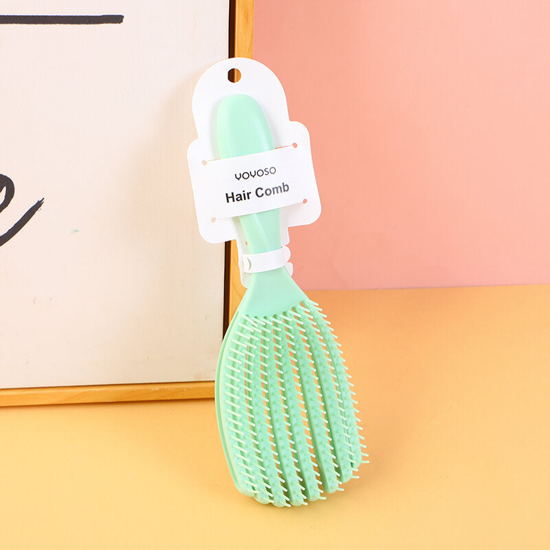 Pettine per lo styling a forma di conchiglia - verde