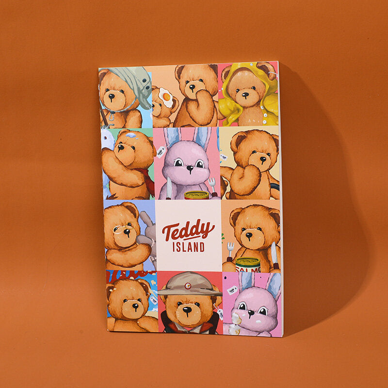 Quaderno per sutura serie TEDDY ISLAND A5 (confezione da 3 pezzi) - pagine con linea orizzontale 30 fogli