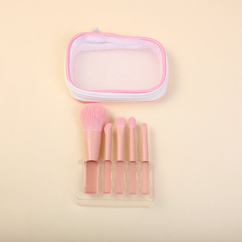 Set pennelli per trucco color pesca miele-5 pezzi