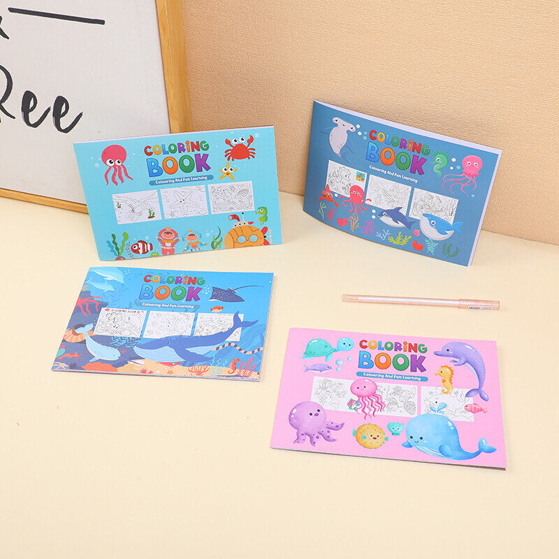 Libro da colorare del mondo marino A5-16 fogli