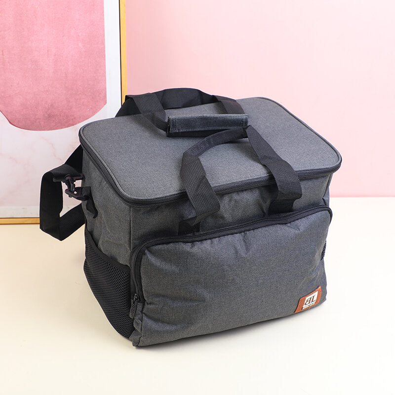 Grande borsa porta pranzo portatile per esterni-nera