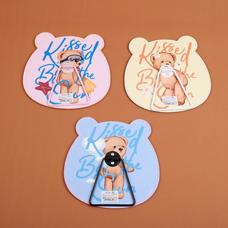 Specchio da tavolo con testa d'orso in rilievo serie TEDDY ISLAND per il tempo libero-1Pz