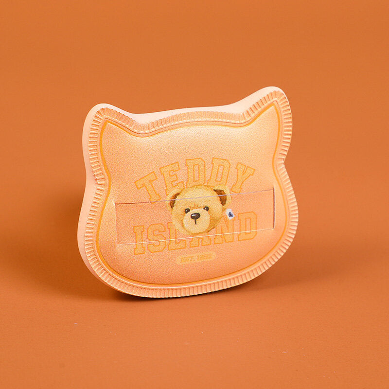 Simpatico piumino da cipria di zucchero filato della serie TEDDY ISLAND, marrone chiaro