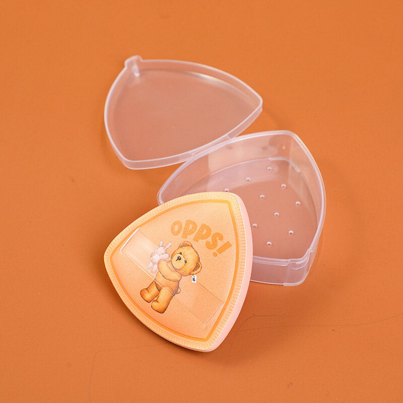 Piumino da cipria serie TEDDY ISLAND allo zucchero filato (con scatola portaoggetti)-marrone chiaro