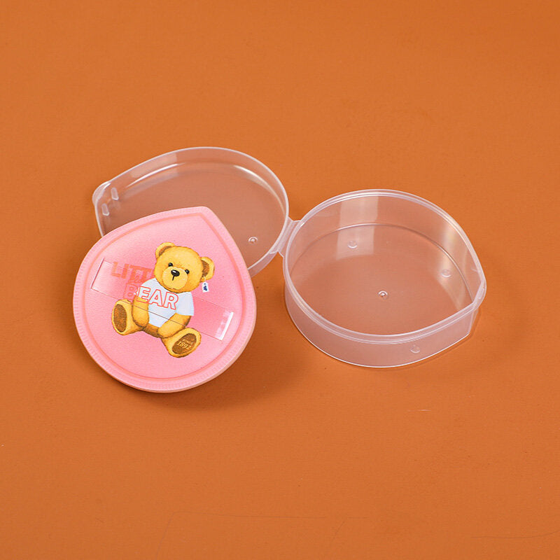 Serie TEDDY ISLAND piumino in polvere di zucchero filato a forma di goccia d'acqua (con scatola portaoggetti)-rosa