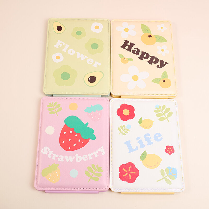 Specchio pieghevole in PU con decompressione di fiori di frutta-1Pz