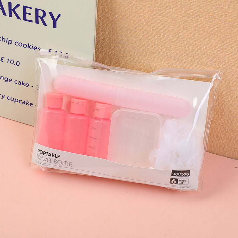 Set di flaconi da viaggio portatili per la cura della pelle - 6 pezzi