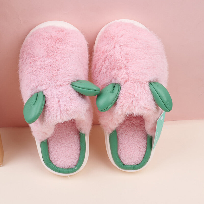 Ciabatte da donna in cotone con orecchie da coniglio carine 38-39-rosa