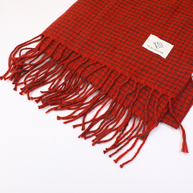 Sciarpa da donna mini a quadri in stile coreano-arancione