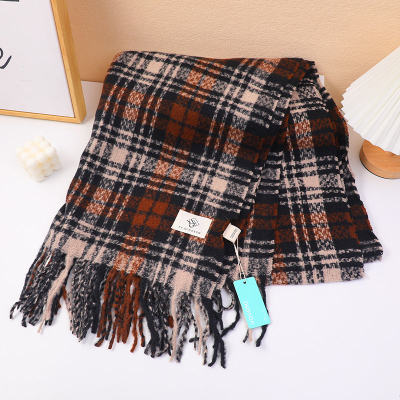 Sciarpa da donna a quadri-nera