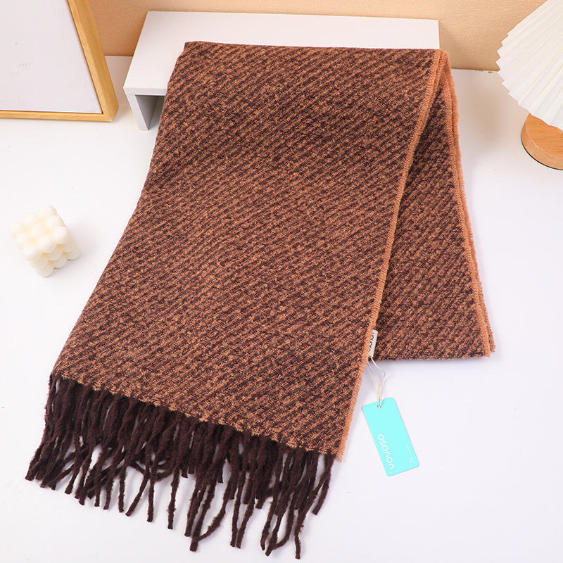 Sciarpa elegante da donna tinta unita-cachi