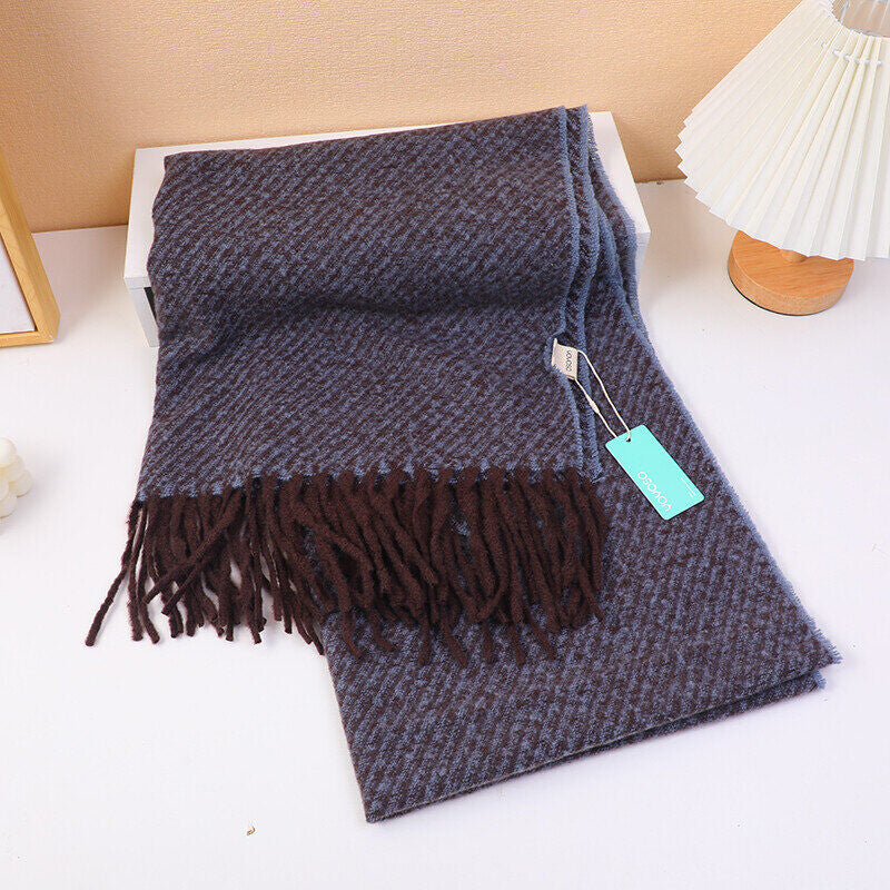 Sciarpa elegante da donna tinta unita-blu