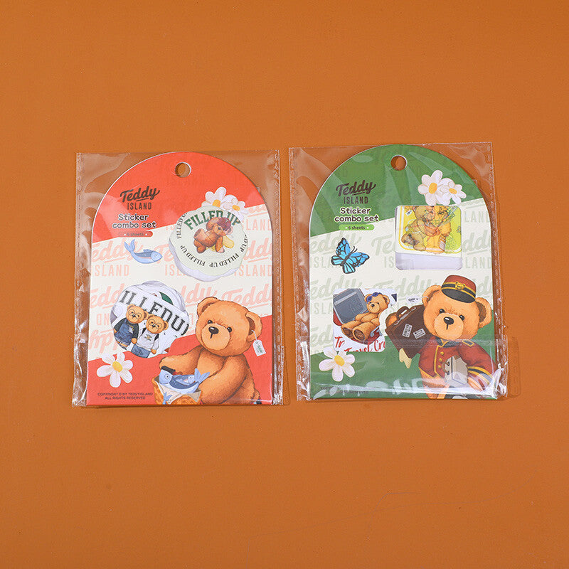 TEDDY ISLAND serie di adesivi diario felice set combo CD