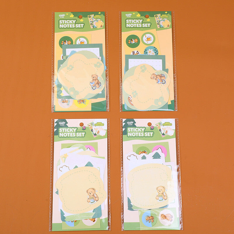 TEDDY ISLAND serie diario felice post-it e adesivi combo set AB