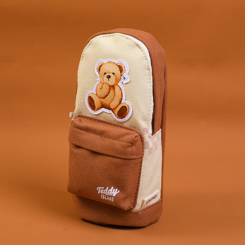 Astuccio portapenne con borsa della benedizione della serie TEDDY ISLAND-marrone