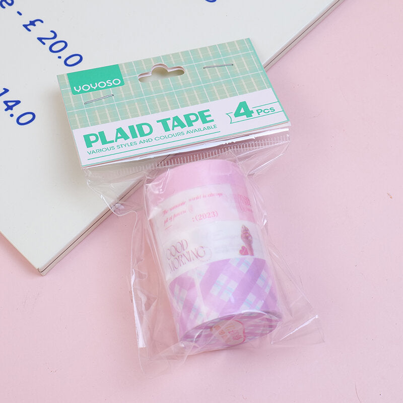 Nastro a quadri a forma di cuore dolce 4 pezzi