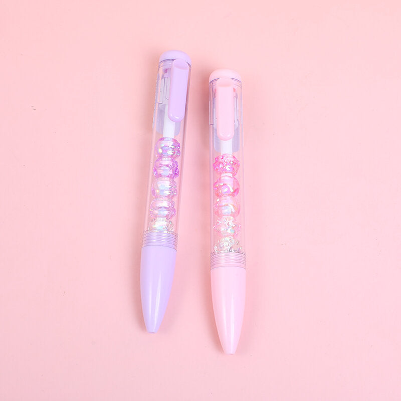 Penna gel impilabile con artiglio di gatto portafortuna in cristallo