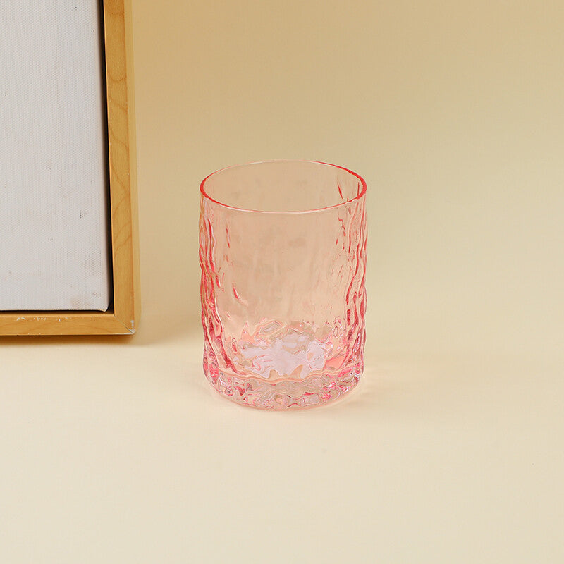 Tazza in vetro con fondo spesso-rosa