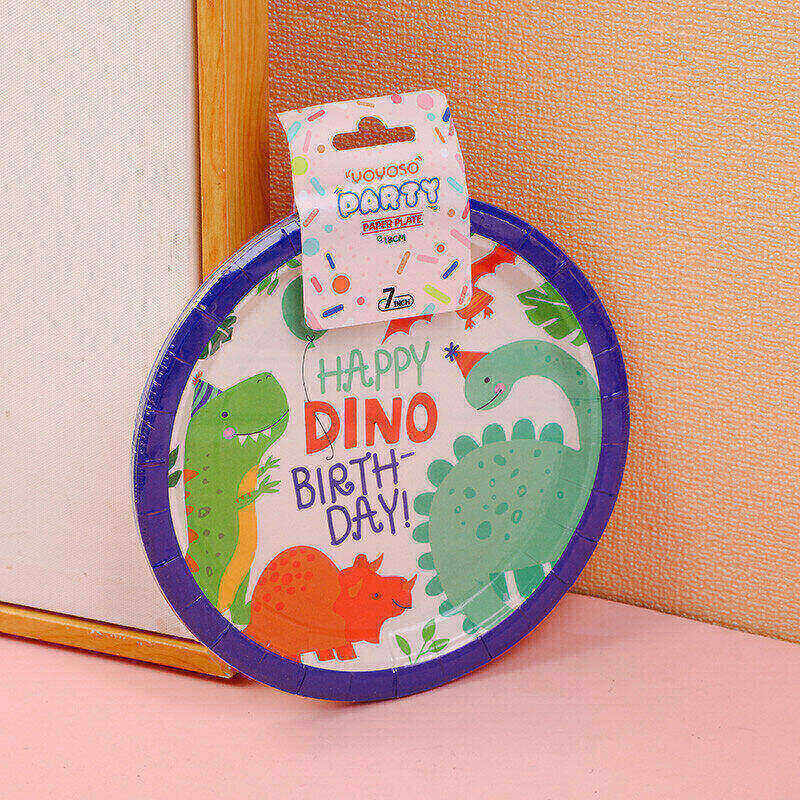 Piatto da 7 pollici della serie Party Dinosaur*10 pezzi