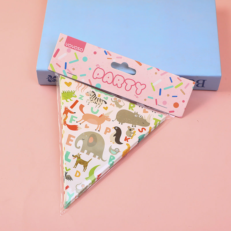 Bandiera triangolare del mondo degli animali da festa*12 pezzi