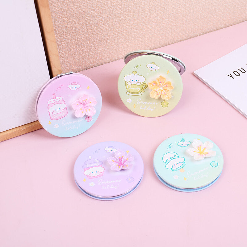 Specchio rotondo in pelle Sweet Season Double Sided Small