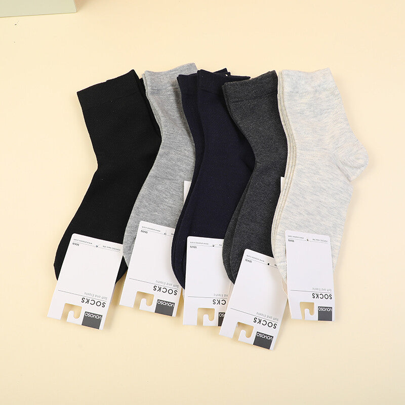 Calzini da uomo in cotone nuovi, tinta unita, a metà polpaccio