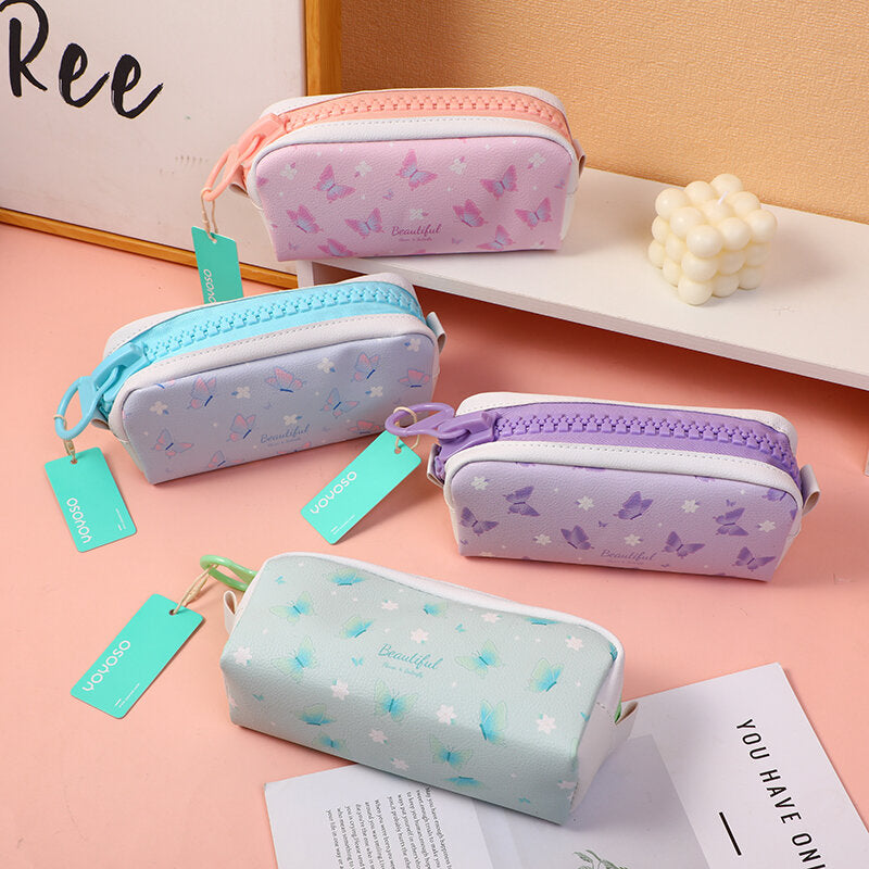 Astuccio portapenne con cerniera extra large della serie Fantasy Colorful Butterfly