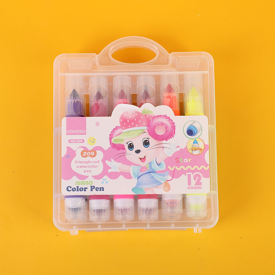 Matita acquerellabile a 12 colori Bold Bar di grande capacità con timbro 209