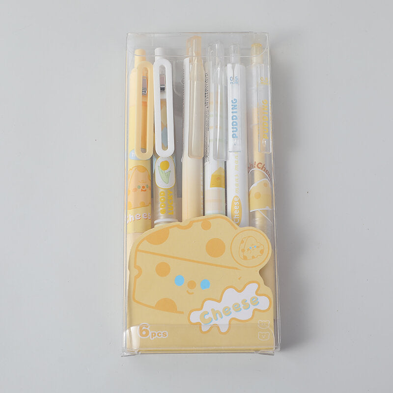 Diario del formaggio penna gel cliccabile 6 pezzi set-riempimento nero