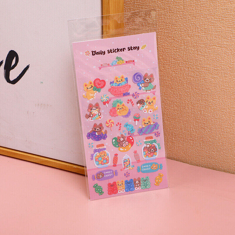 Adesivi a forma di gatto caramellato