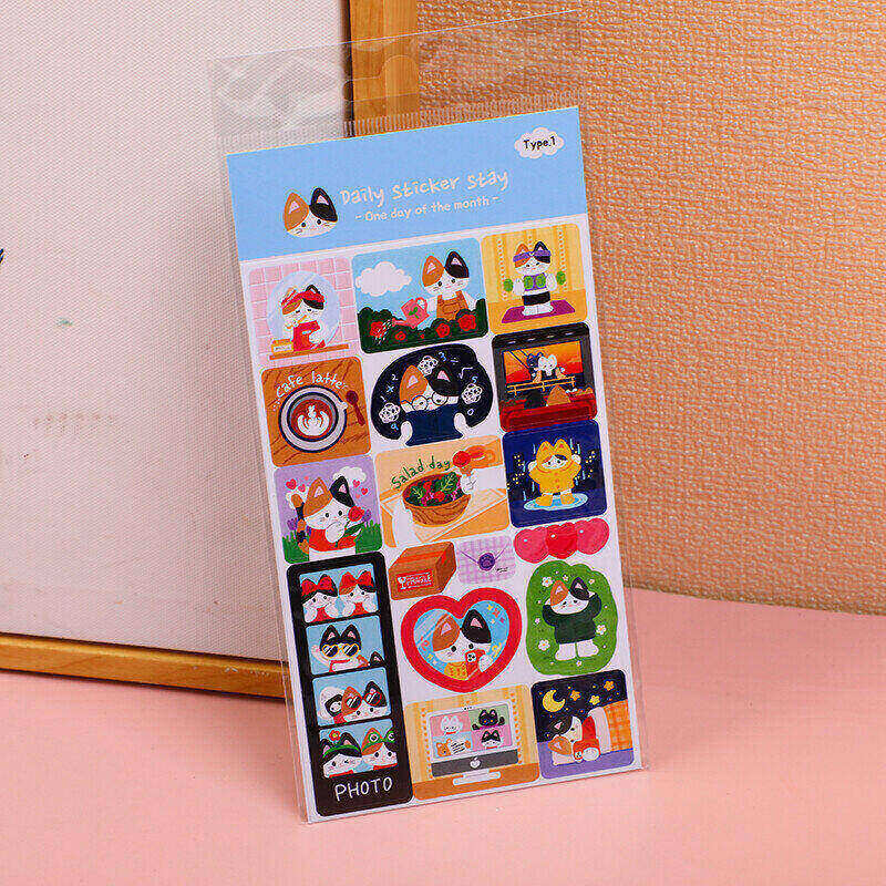 Adesivi Cat One Day of the Month Blu