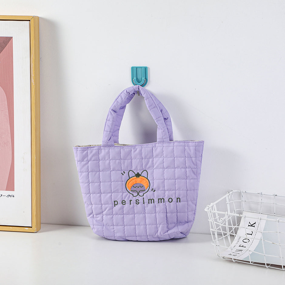 Borsa per il pranzo con stampa di coniglio viola di Wind Coat